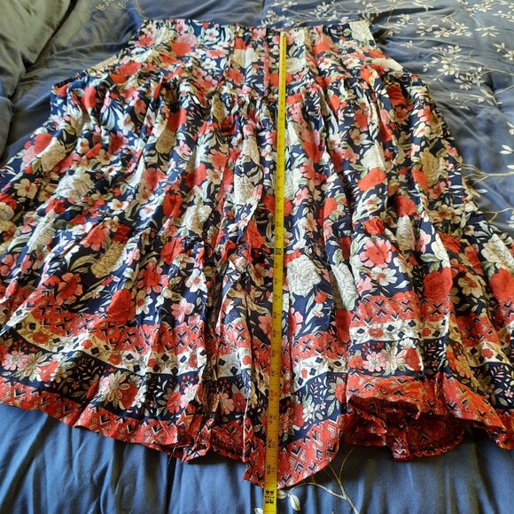 V Neck Tie-Waist Floral Bohemian Maxi Dress Flowy Ruffle w/Slit NWT! - Size S - Picture 15 of 16